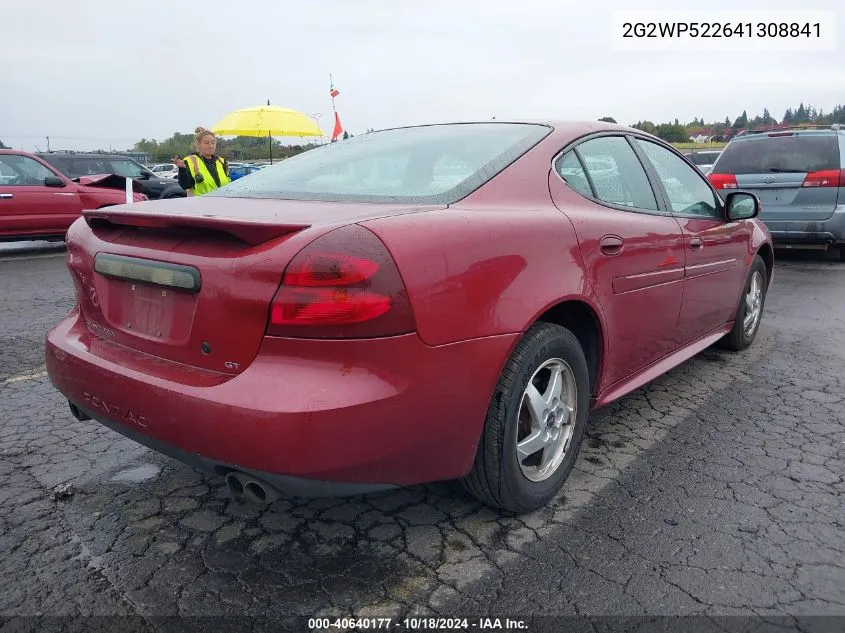 2004 Pontiac Grand Prix Gt1 VIN: 2G2WP522641308841 Lot: 40640177