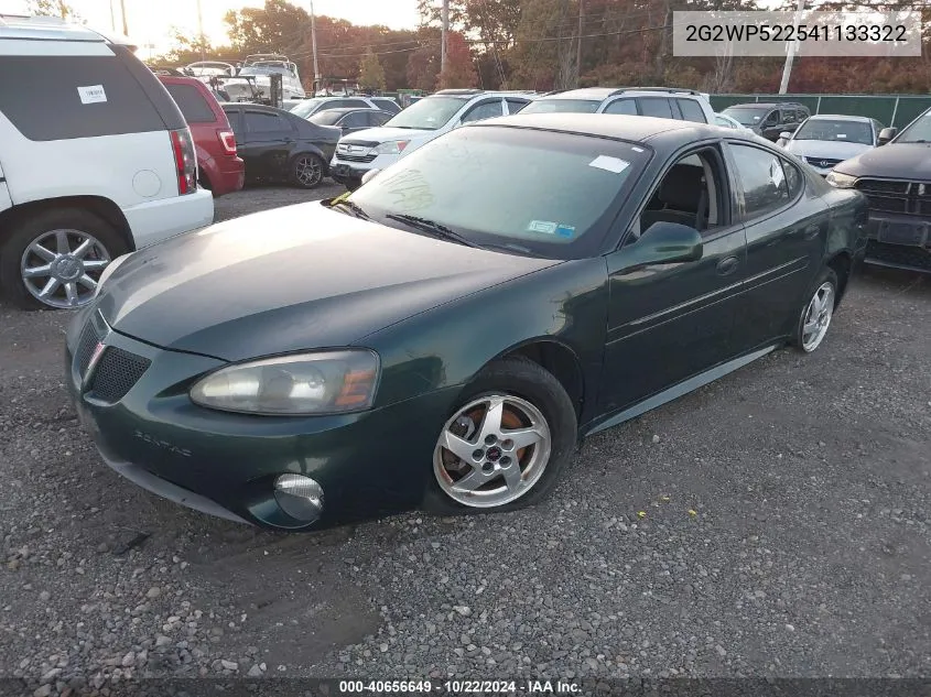 2004 Pontiac Grand Prix Gt1 VIN: 2G2WP522541133322 Lot: 40656649