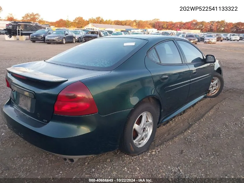 2004 Pontiac Grand Prix Gt1 VIN: 2G2WP522541133322 Lot: 40656649