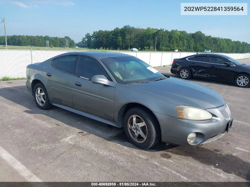 2004 Pontiac Grand Prix Gt1 VIN: 2G2WP522841359564 Lot: 40692918