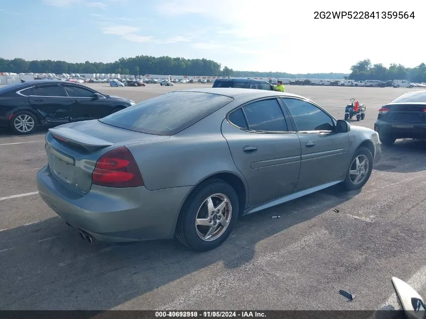 2004 Pontiac Grand Prix Gt1 VIN: 2G2WP522841359564 Lot: 40692918