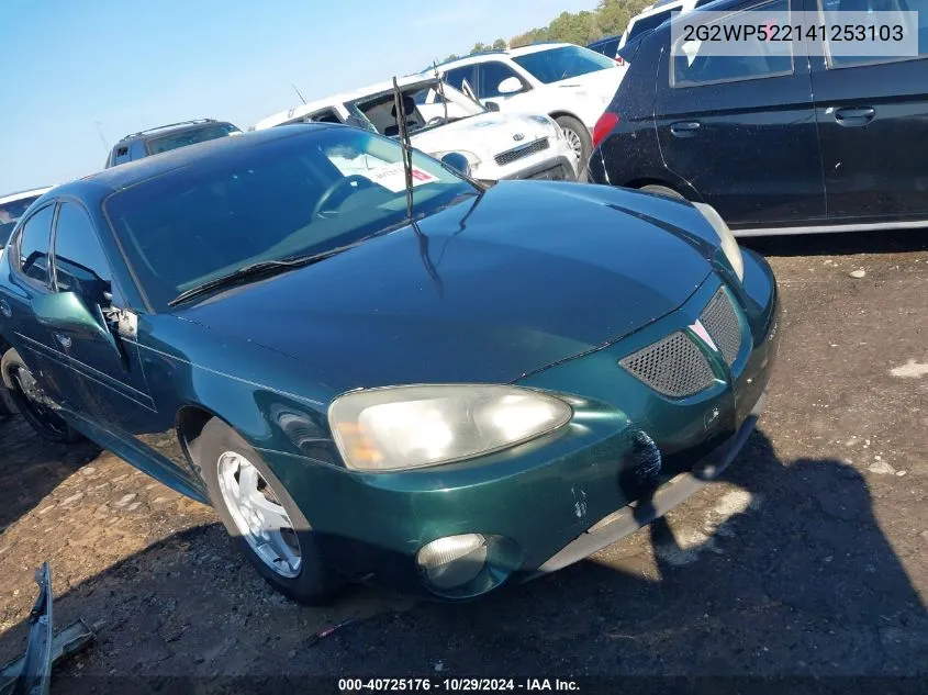 2004 Pontiac Grand Prix Gt1 VIN: 2G2WP522141253103 Lot: 40725176