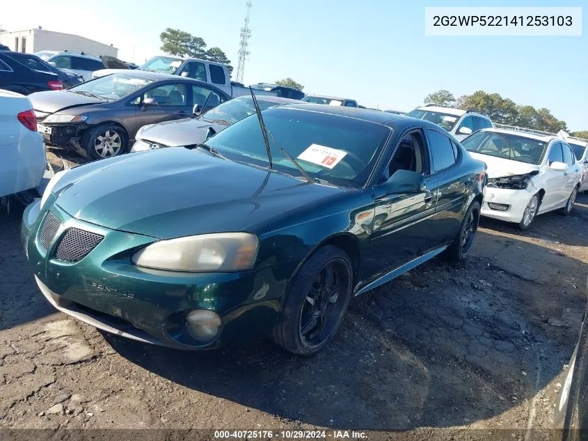 2004 Pontiac Grand Prix Gt1 VIN: 2G2WP522141253103 Lot: 40725176