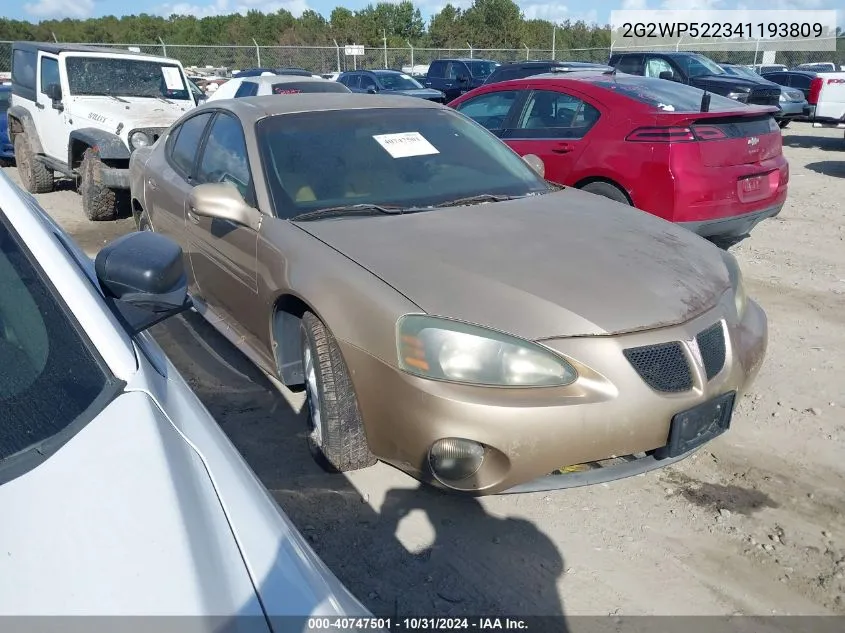 2004 Pontiac Grand Prix Gt1 VIN: 2G2WP522341193809 Lot: 40747501