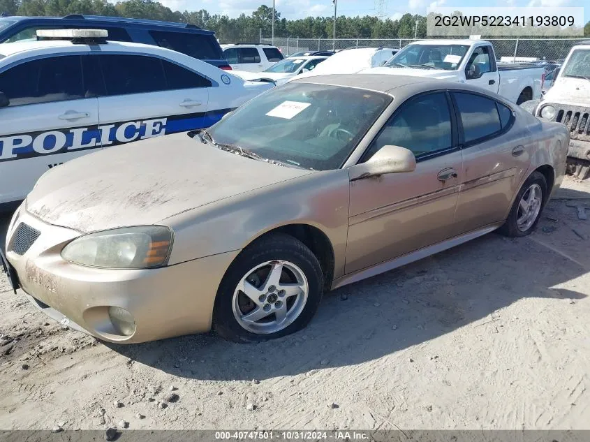 2004 Pontiac Grand Prix Gt1 VIN: 2G2WP522341193809 Lot: 40747501