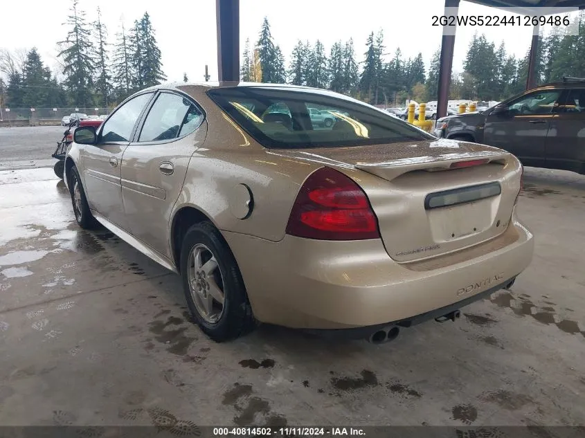 2004 Pontiac Grand Prix Gt2 VIN: 2G2WS522441269486 Lot: 40814502