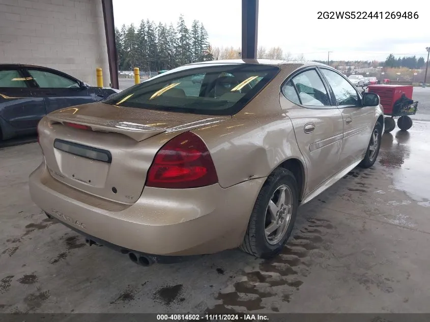 2004 Pontiac Grand Prix Gt2 VIN: 2G2WS522441269486 Lot: 40814502