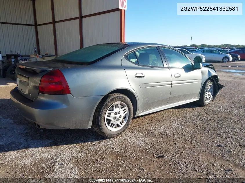 2004 Pontiac Grand Prix Gt1 VIN: 2G2WP522541332581 Lot: 40821447