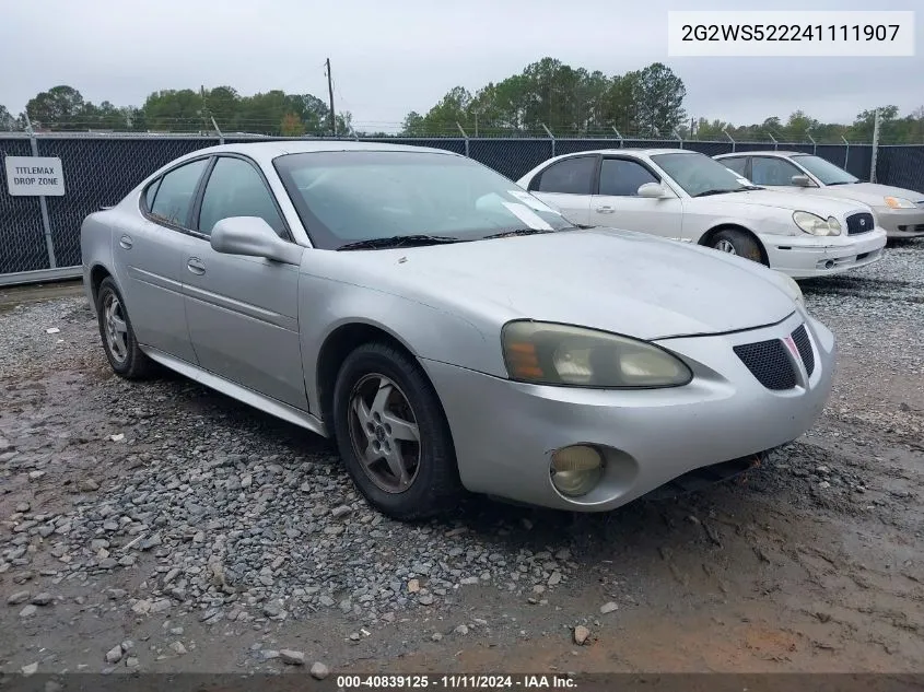 2004 Pontiac Grand Prix Gt2 VIN: 2G2WS522241111907 Lot: 40839125