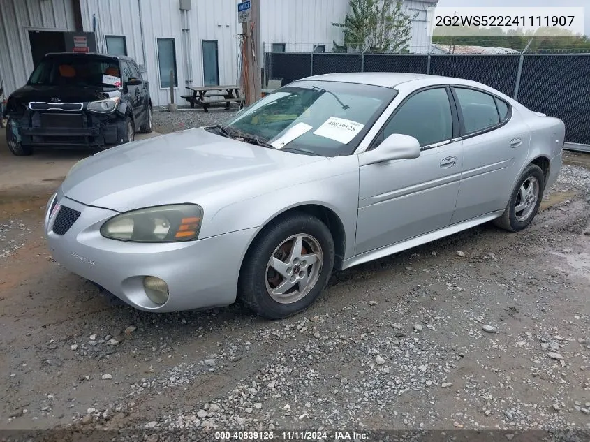 2004 Pontiac Grand Prix Gt2 VIN: 2G2WS522241111907 Lot: 40839125