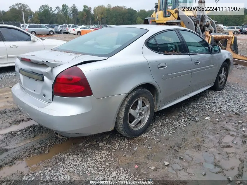 2004 Pontiac Grand Prix Gt2 VIN: 2G2WS522241111907 Lot: 40839125