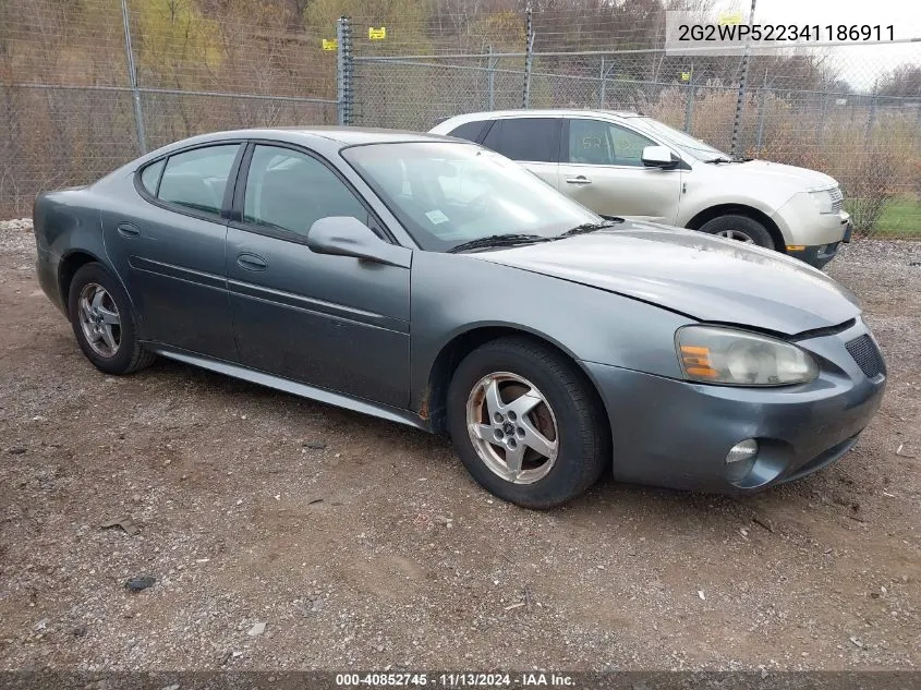 2004 Pontiac Grand Prix Gt1 VIN: 2G2WP522341186911 Lot: 40852745