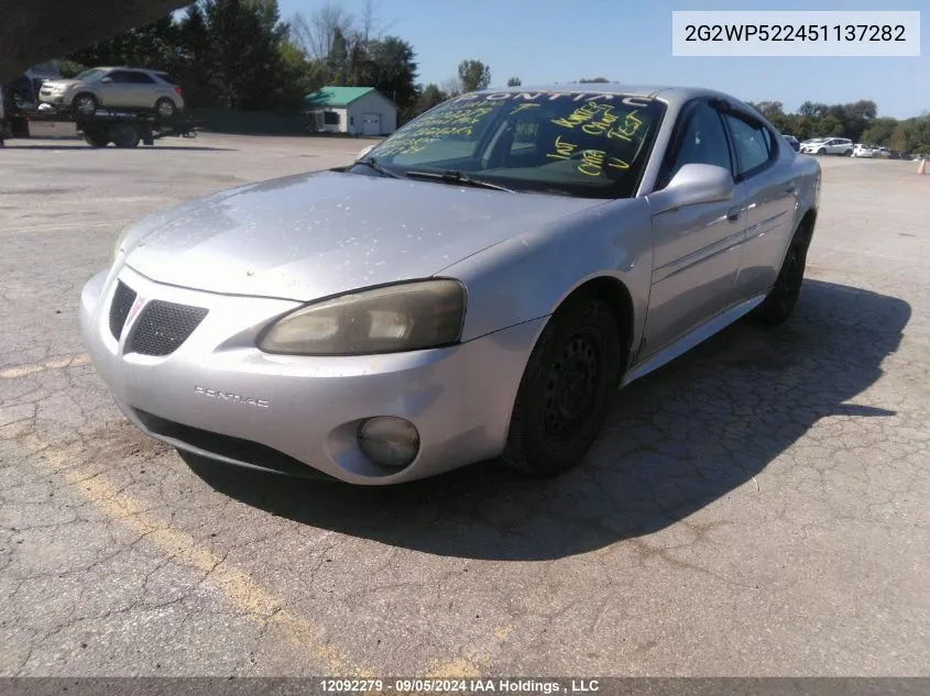 2005 Pontiac Grand Prix VIN: 2G2WP522451137282 Lot: 12092279