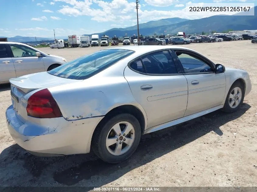 2005 Pontiac Grand Prix VIN: 2G2WP522851265167 Lot: 39707116