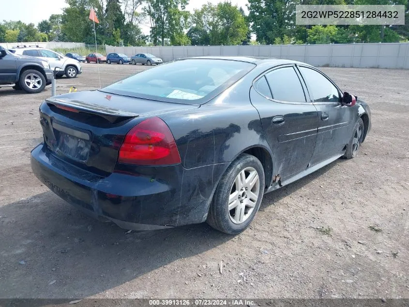 2005 Pontiac Grand Prix VIN: 2G2WP522851284432 Lot: 39913126