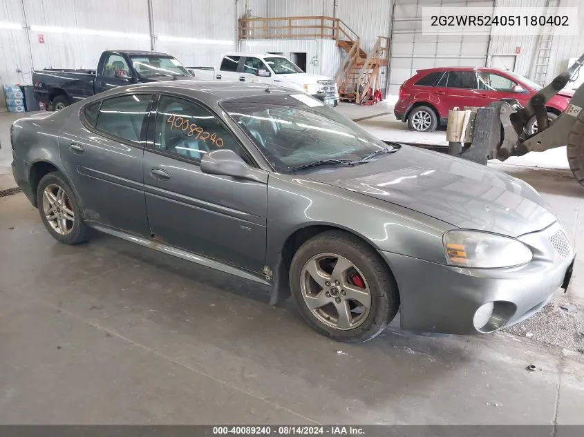 2G2WR524051180402 2005 Pontiac Grand Prix Gtp