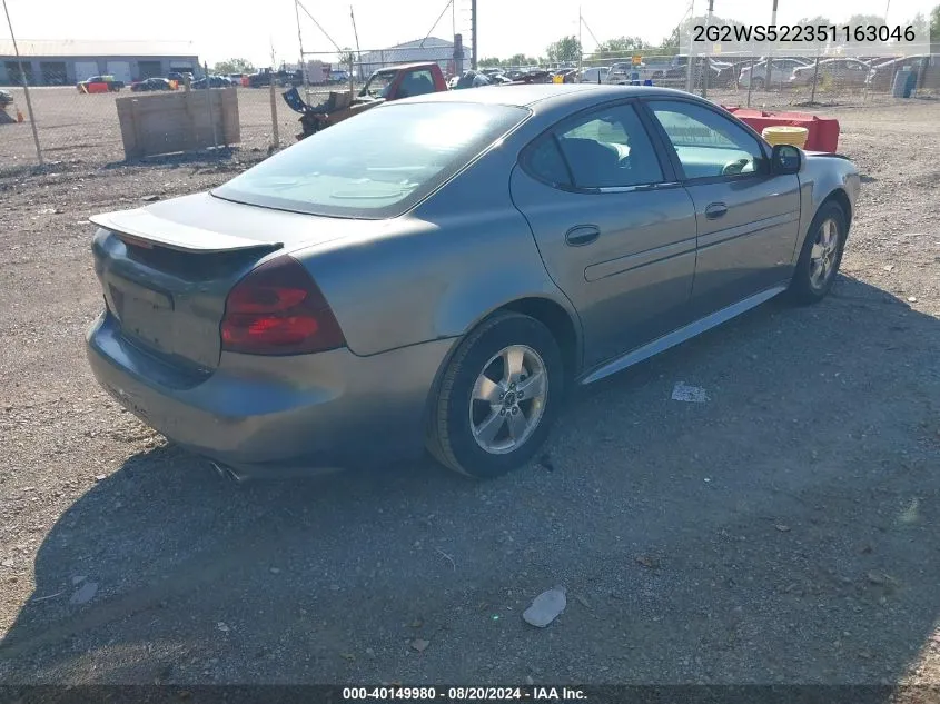 2005 Pontiac Grand Prix Gt VIN: 2G2WS522351163046 Lot: 40149980