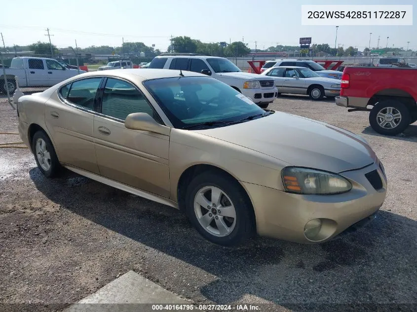 2005 Pontiac Grand Prix Gt VIN: 2G2WS542851172287 Lot: 40164795