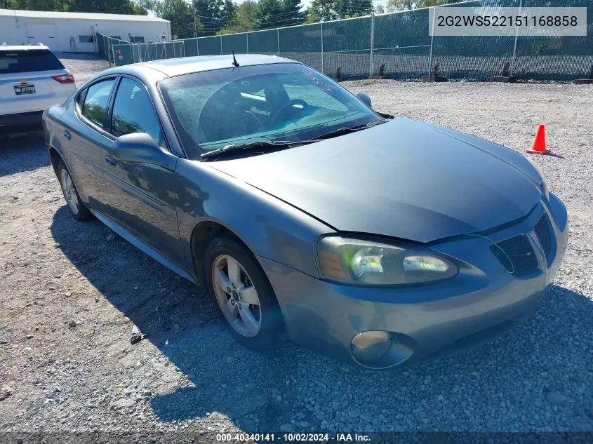 2005 Pontiac Grand Prix Gt VIN: 2G2WS522151168858 Lot: 40340141