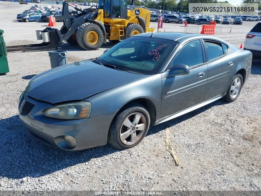 2005 Pontiac Grand Prix Gt VIN: 2G2WS522151168858 Lot: 40340141