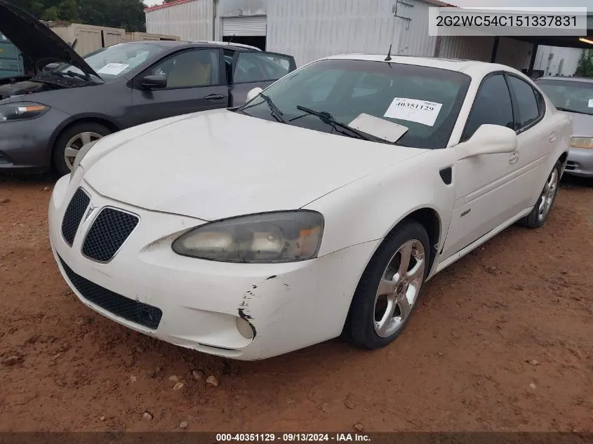 2005 Pontiac Grand Prix Gxp VIN: 2G2WC54C151337831 Lot: 40351129