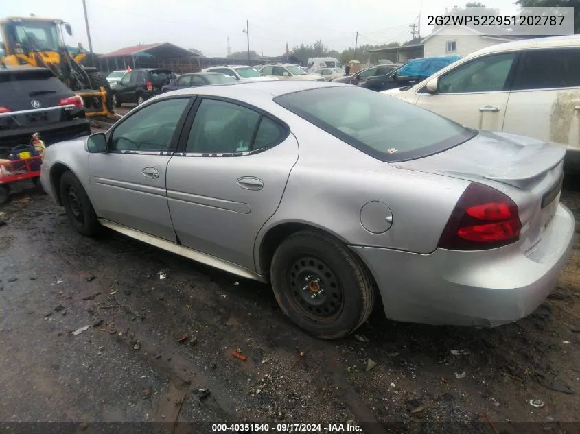 2005 Pontiac Grand Prix VIN: 2G2WP522951202787 Lot: 40351540