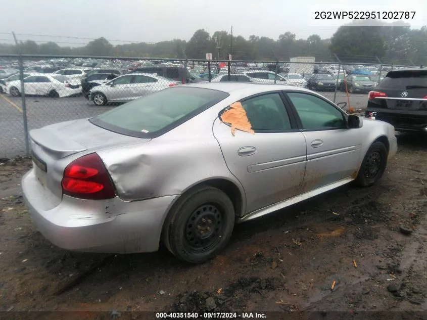 2005 Pontiac Grand Prix VIN: 2G2WP522951202787 Lot: 40351540