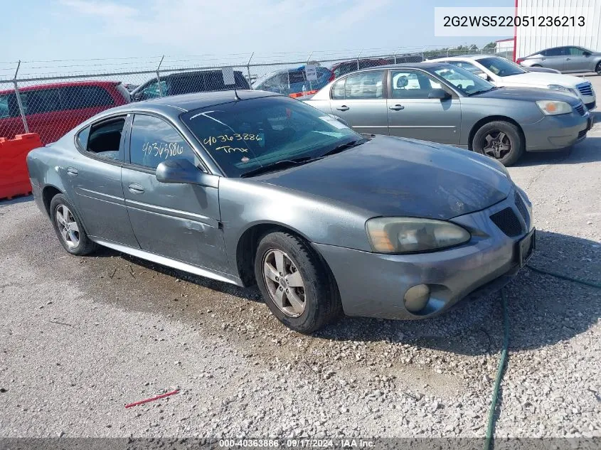 2005 Pontiac Grand Prix Gt VIN: 2G2WS522051236213 Lot: 40363886