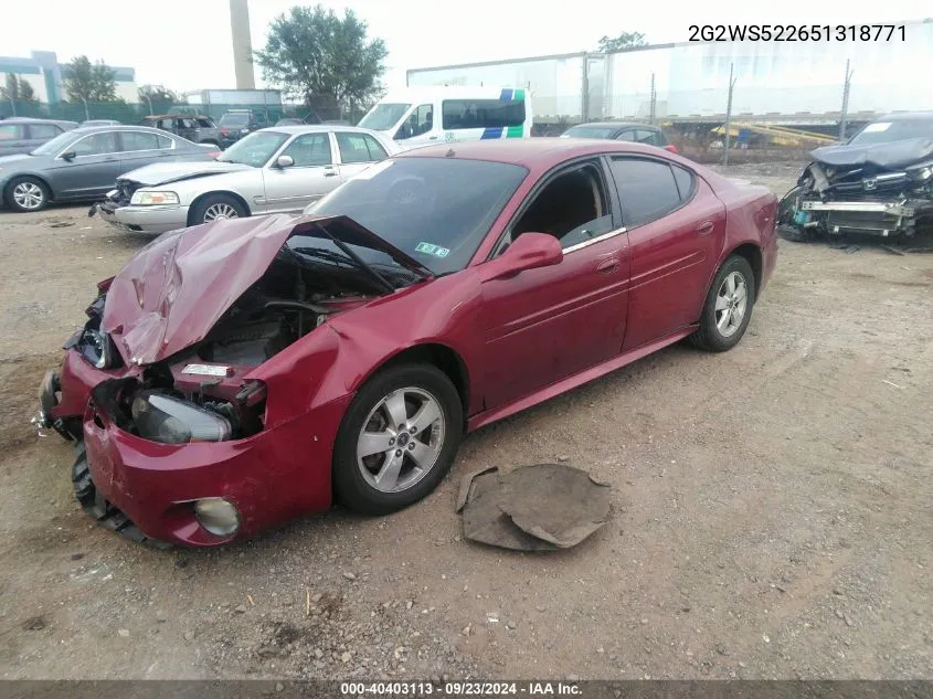 2005 Pontiac Grand Prix Gt VIN: 2G2WS522651318771 Lot: 40403113