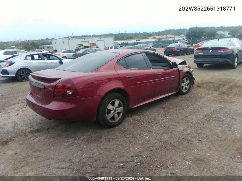 2005 Pontiac Grand Prix Gt VIN: 2G2WS522651318771 Lot: 40403113