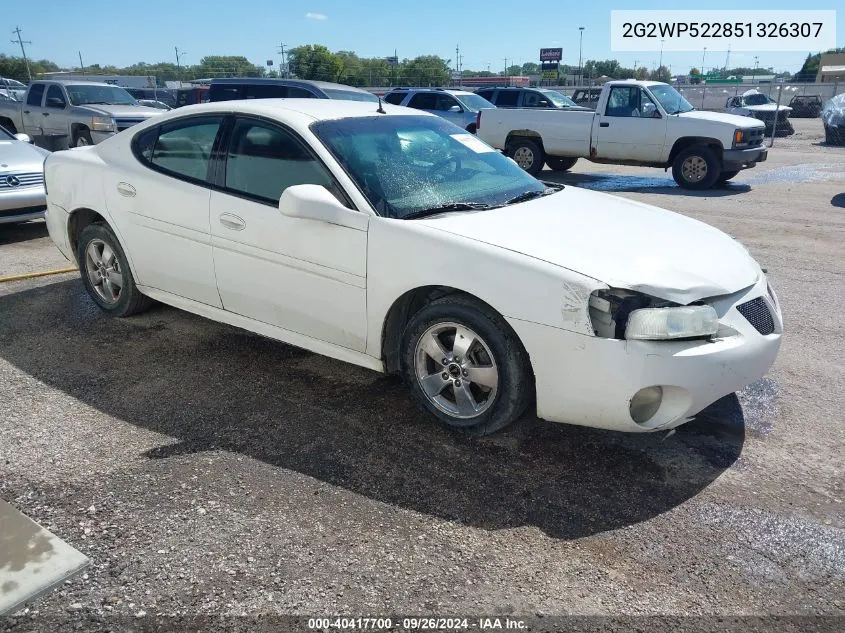 2005 Pontiac Grand Prix VIN: 2G2WP522851326307 Lot: 40417700