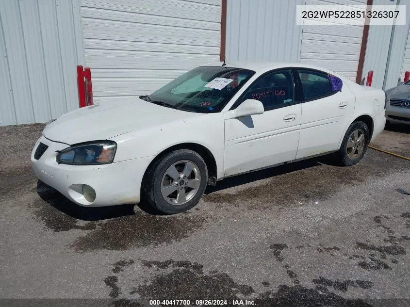 2005 Pontiac Grand Prix VIN: 2G2WP522851326307 Lot: 40417700