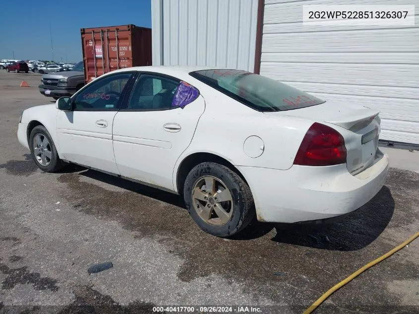 2005 Pontiac Grand Prix VIN: 2G2WP522851326307 Lot: 40417700