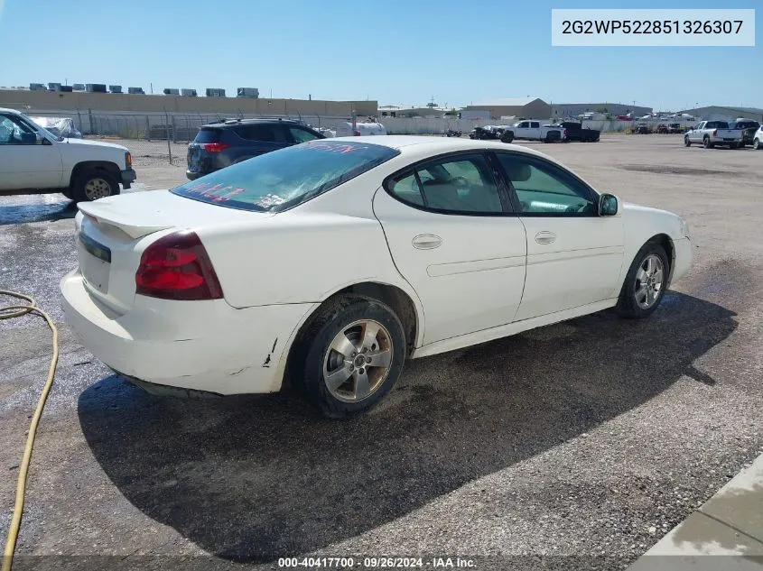 2005 Pontiac Grand Prix VIN: 2G2WP522851326307 Lot: 40417700