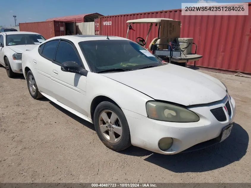 2005 Pontiac Grand Prix Gt VIN: 2G2WS542351284026 Lot: 40487723