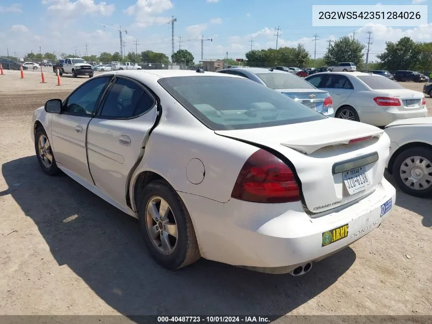 2005 Pontiac Grand Prix Gt VIN: 2G2WS542351284026 Lot: 40487723