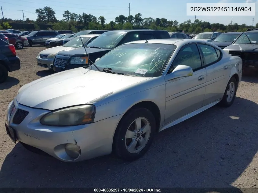 2005 Pontiac Grand Prix Gt VIN: 2G2WS522451146904 Lot: 40505297