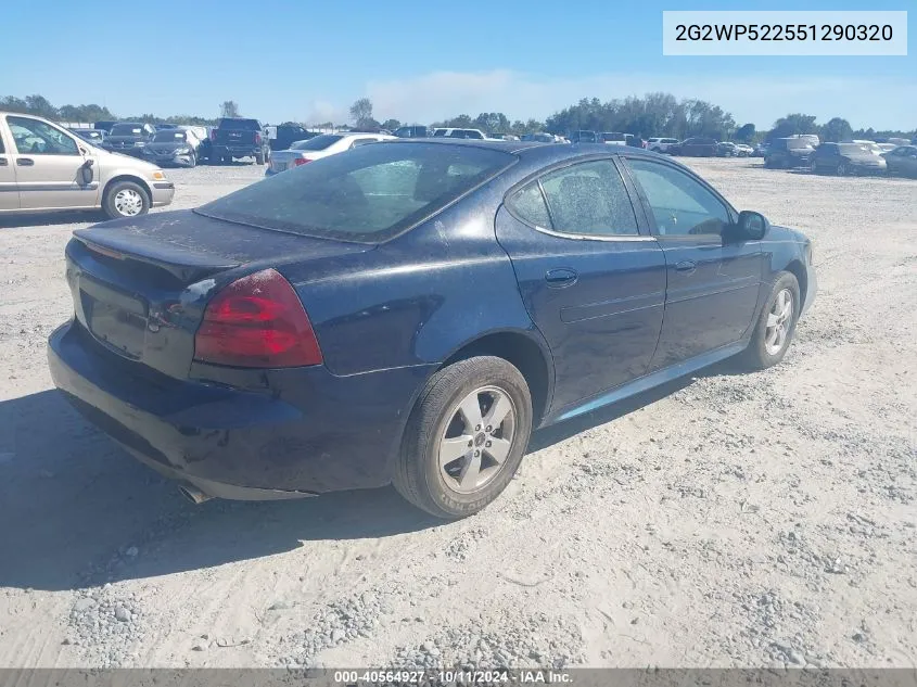 2005 Pontiac Grand Prix VIN: 2G2WP522551290320 Lot: 40564927