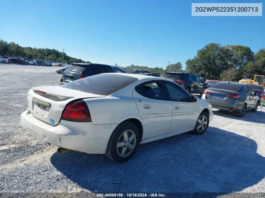 2005 Pontiac Grand Prix VIN: 2G2WP522351200713 Lot: 40569159