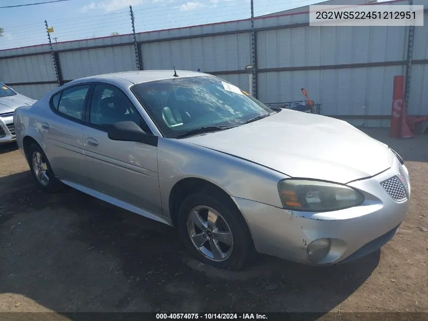 2005 Pontiac Grand Prix Gt VIN: 2G2WS522451212951 Lot: 40574075