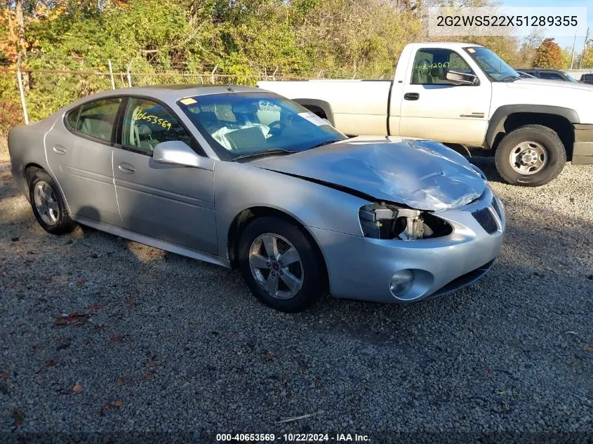 2005 Pontiac Grand Prix Gt VIN: 2G2WS522X51289355 Lot: 40653569