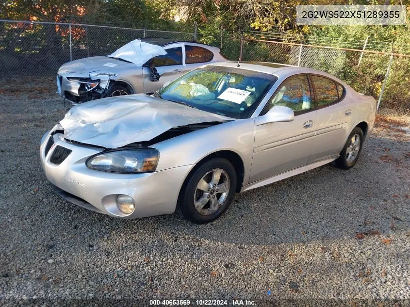 2005 Pontiac Grand Prix Gt VIN: 2G2WS522X51289355 Lot: 40653569