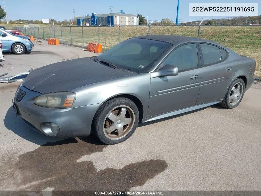 2005 Pontiac Grand Prix VIN: 2G2WP522251191695 Lot: 40667279