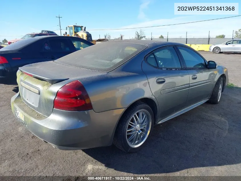 2005 Pontiac Grand Prix VIN: 2G2WP522451341368 Lot: 40671917