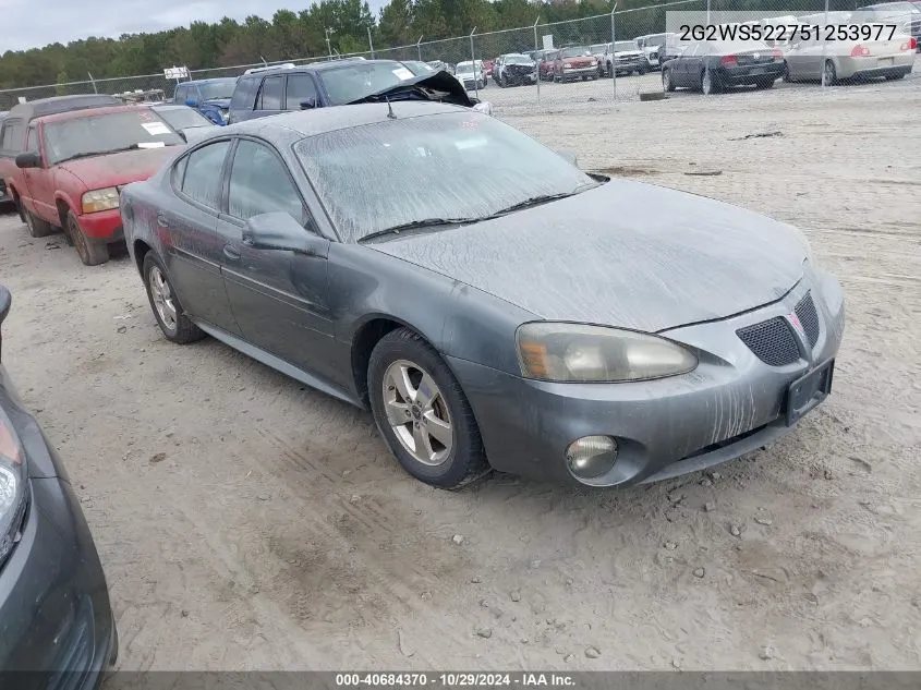 2005 Pontiac Grand Prix Gt VIN: 2G2WS522751253977 Lot: 40684370