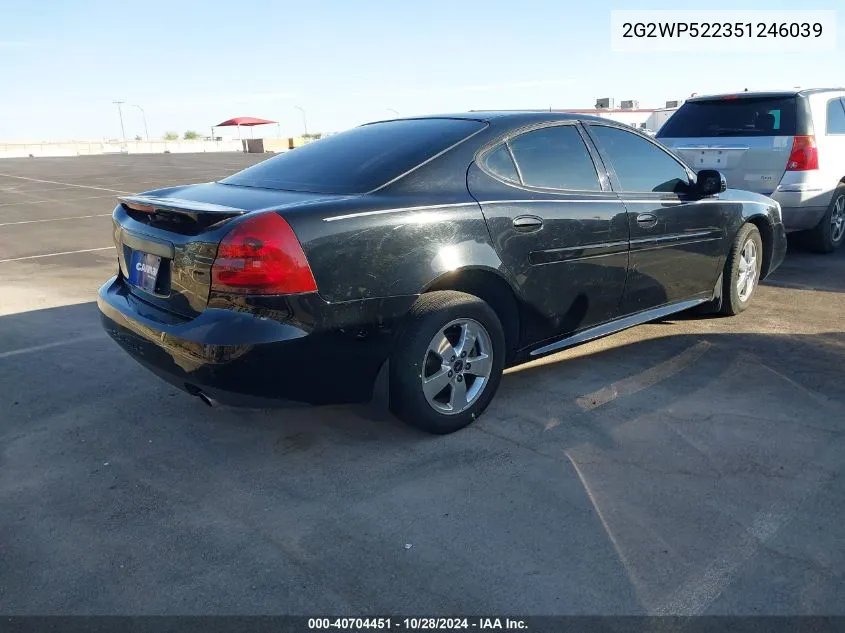 2005 Pontiac Grand Prix VIN: 2G2WP522351246039 Lot: 40704451