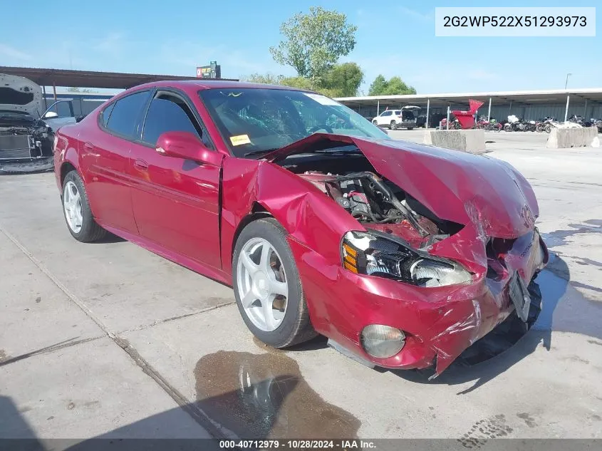 2005 Pontiac Grand Prix VIN: 2G2WP522X51293973 Lot: 40712979