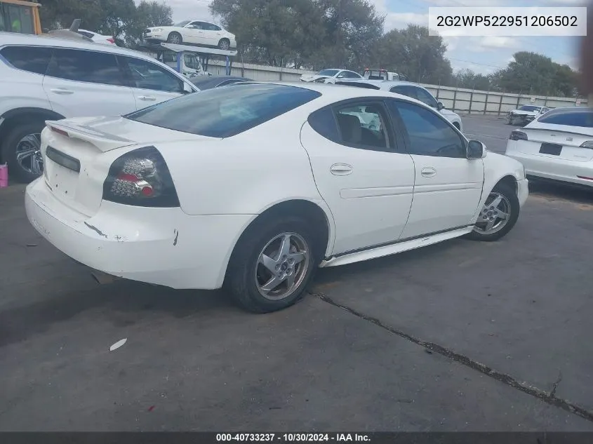 2005 Pontiac Grand Prix VIN: 2G2WP522951206502 Lot: 40733237