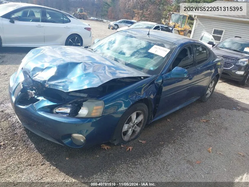 2005 Pontiac Grand Prix Gt VIN: 2G2WS522051315395 Lot: 40781510