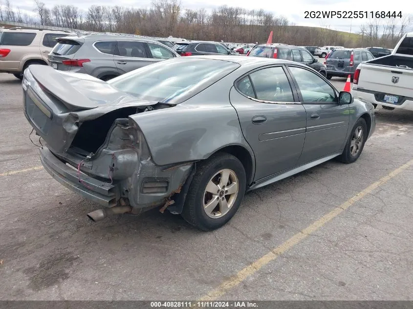 2005 Pontiac Grand Prix VIN: 2G2WP522551168444 Lot: 40828111